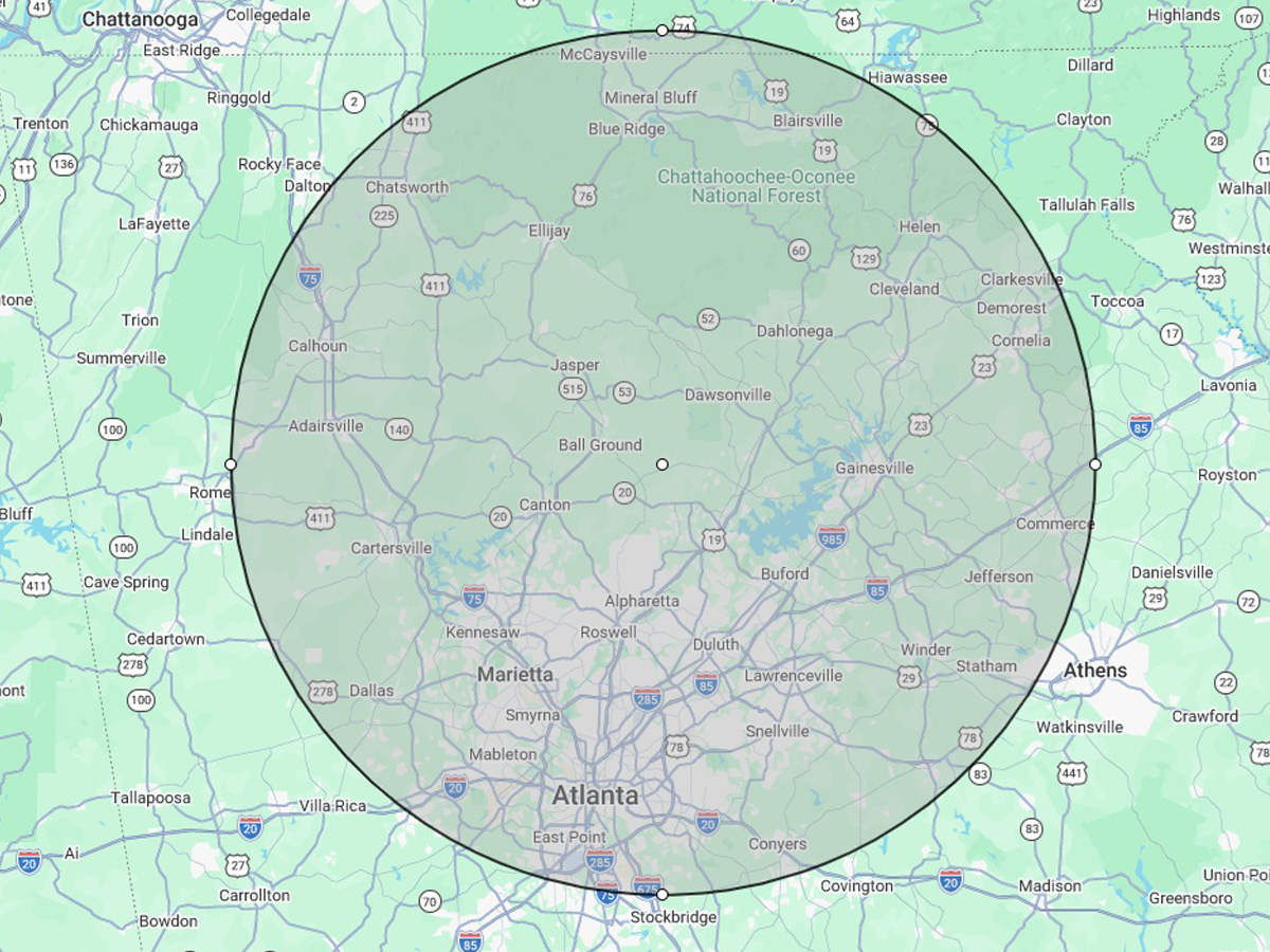 Steadfast Inspections Metro Atlanta and North Georgia Service Area Map